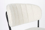Barkruk Jolien Zwart/bouclã© Nylon en polyester Wit 65cm-Barkrukken-Creating Home