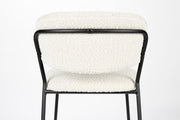 Barkruk Jolien Zwart/bouclã© Nylon en polyester Wit 65cm-Barkrukken-Creating Home