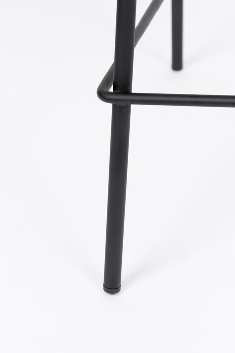 Barkruk Jolien Zwart/grijs Nylon en polyester Grijs 65cm-Barkrukken-Creating Home