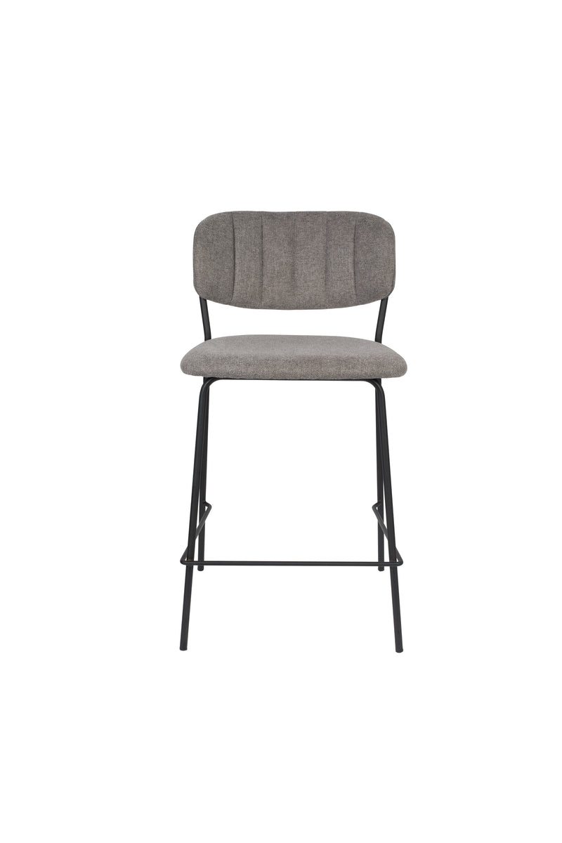 Barkruk Jolien Zwart/grijs Nylon en polyester Grijs 65cm-Barkrukken-Creating Home