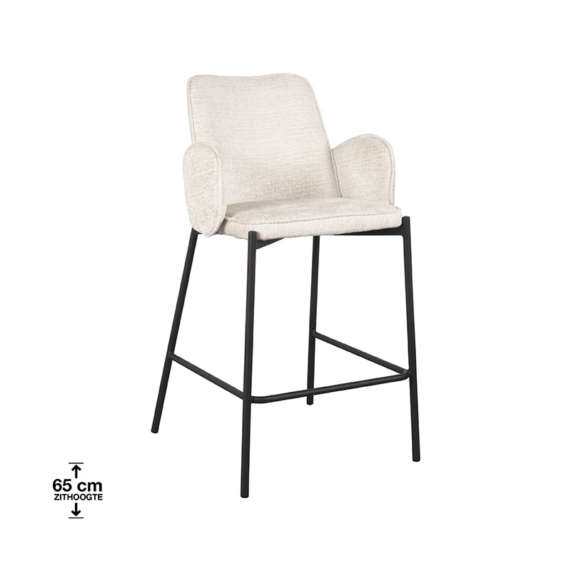 Barkruk Joni Creme Elegance Laag 51x53x94 cm-Barkrukken-LABEL51