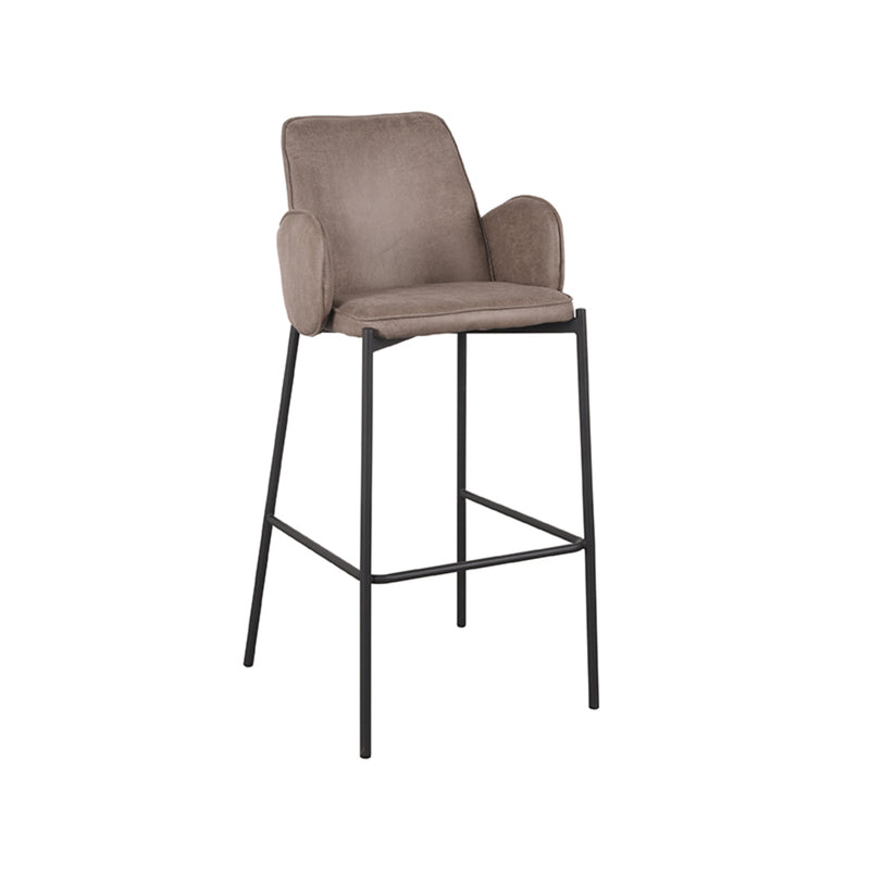Barkruk Joni Taupe Micro Suede Hoog 51x53x107 cm-Barkrukken-LABEL51