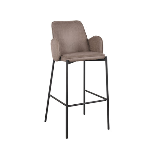 Barkruk Joni Taupe Micro Suede Hoog 51x53x107 cm-Barkrukken-LABEL51