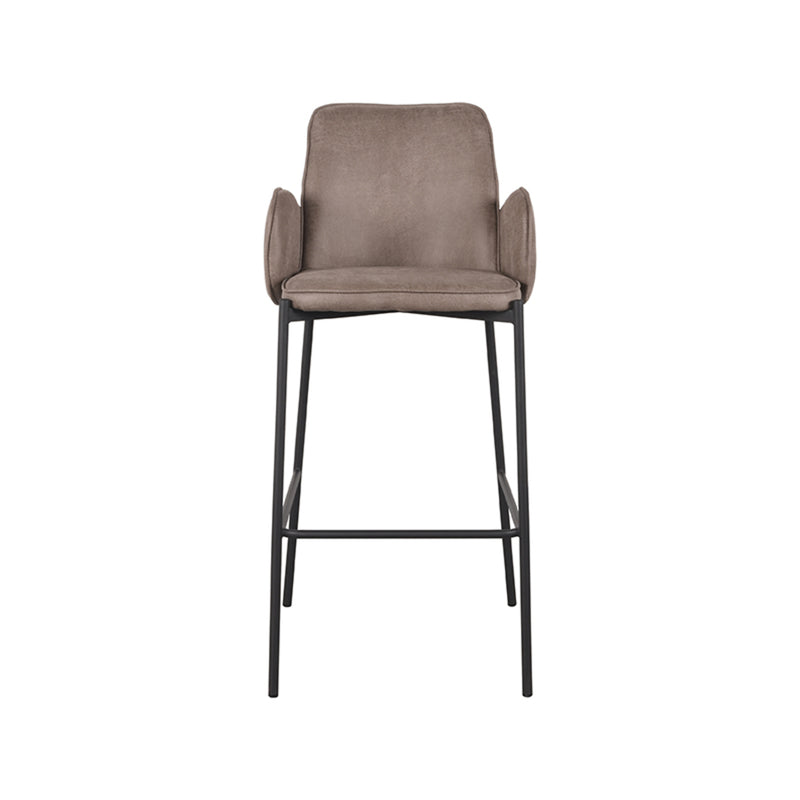 Barkruk Joni Taupe Micro Suede Hoog 51x53x107 cm-Barkrukken-LABEL51