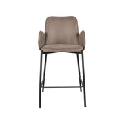 Barkruk Joni Taupe Micro Suede Laag 51x53x94 cm-Barkrukken-LABEL51