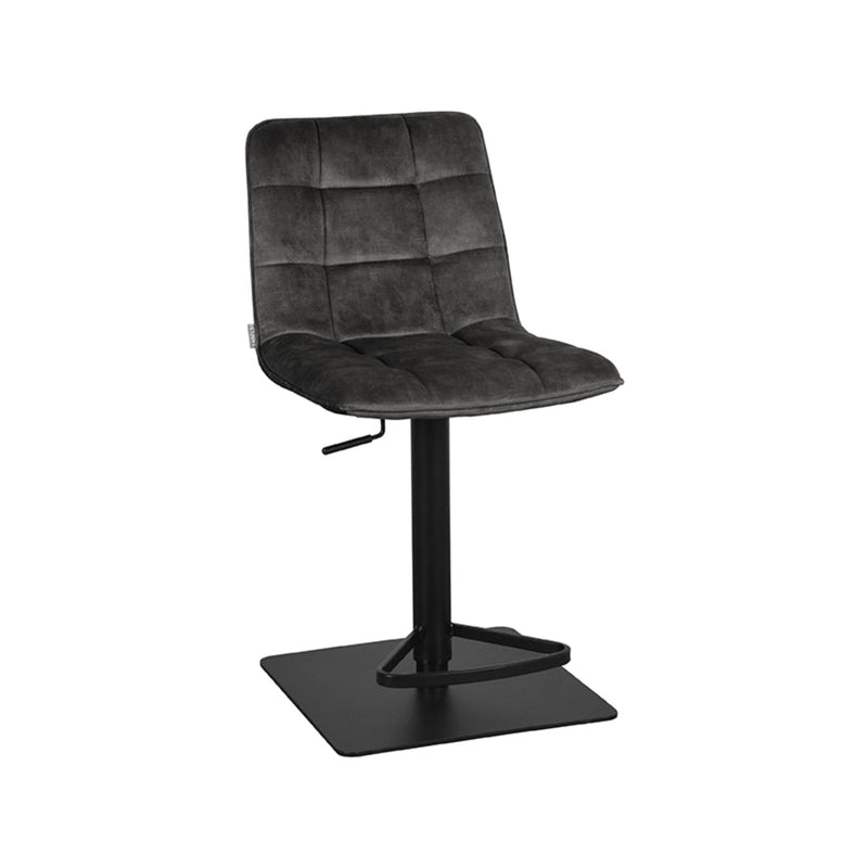 Barkruk Juul Antraciet Velours Gaslift 45x56x113 cm-Barkrukken-LABEL51