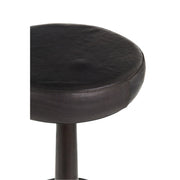 Barkruk Leer/Metaal Zwart 37x37x80 cm-Barkrukken-J-Line