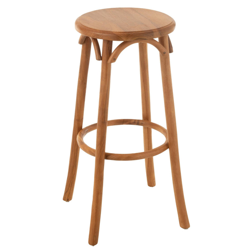 Barkruk Naturel Teakhout 35 cm 35x35x75 cm-Barkrukken-J-Line