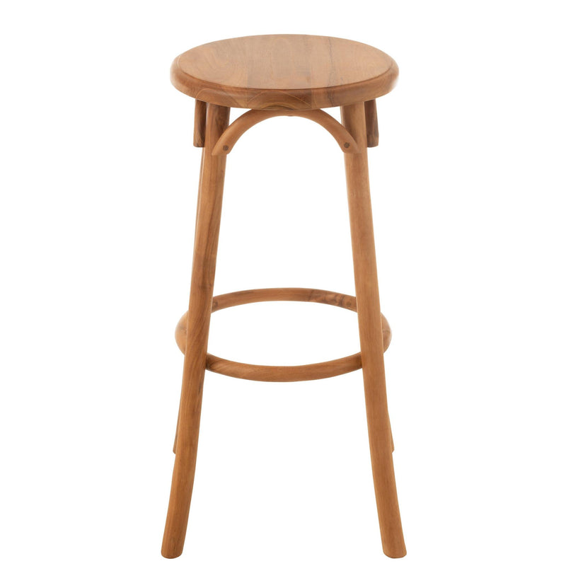 Barkruk Naturel Teakhout 35 cm 35x35x75 cm-Barkrukken-J-Line