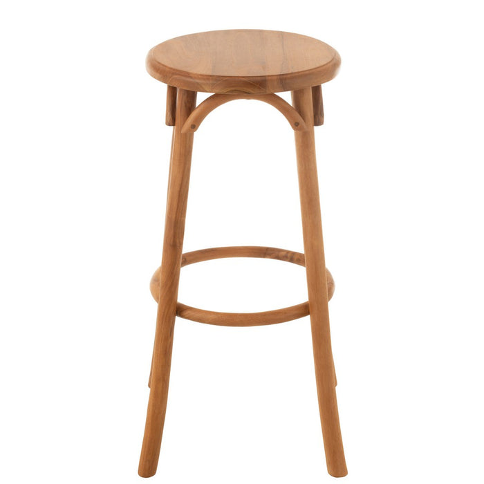 Barkruk Naturel Teakhout 35 cm-Barkrukken-J-Line