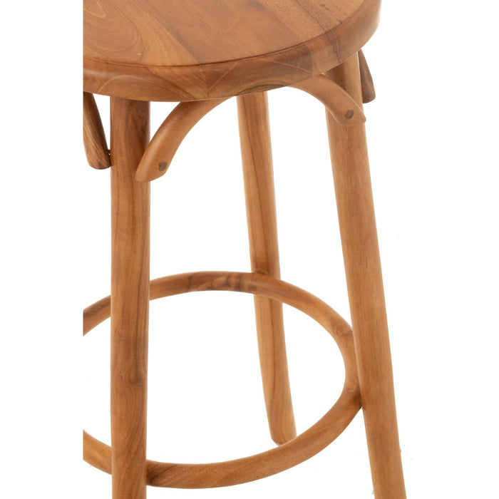 Barkruk Naturel Teakhout 35 cm-Barkrukken-J-Line