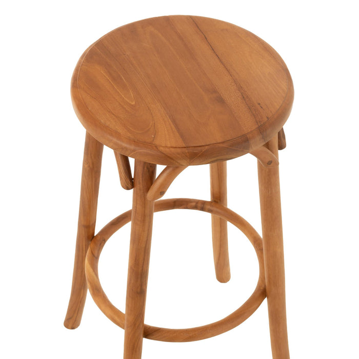 Barkruk Naturel Teakhout 35 cm-Barkrukken-J-Line