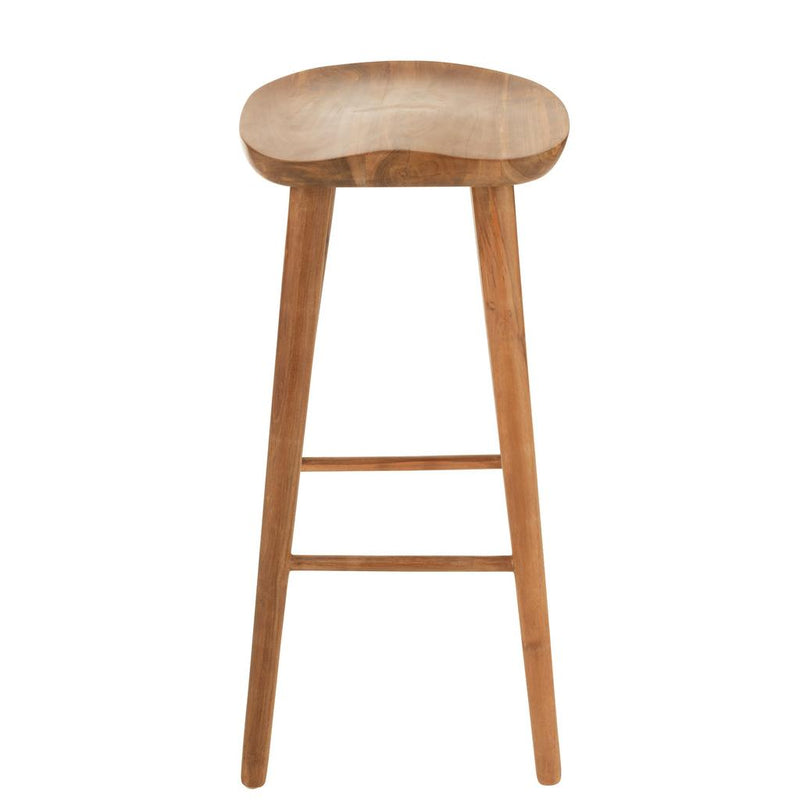 Barkruk Naturel Teakhout 42 cm 39x39.5x75.5 cm-Barkrukken-J-Line