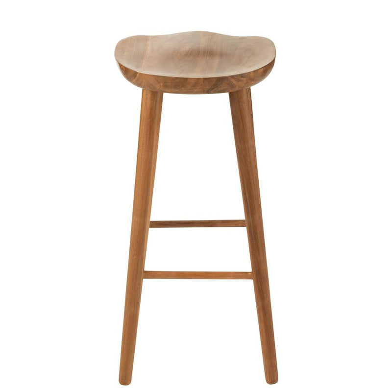 Barkruk Naturel Teakhout 42 cm 39x39.5x75.5 cm-Barkrukken-J-Line