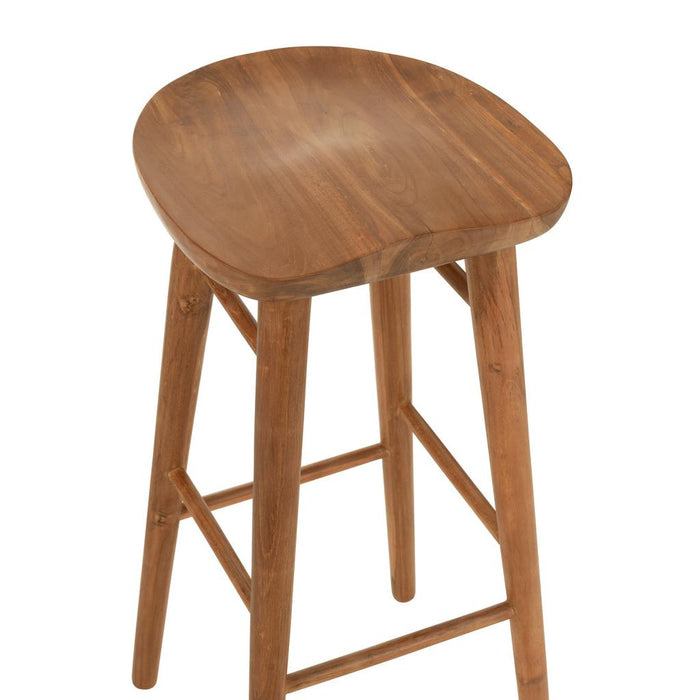 Barkruk Naturel Teakhout 42 cm-Barkrukken-J-Line