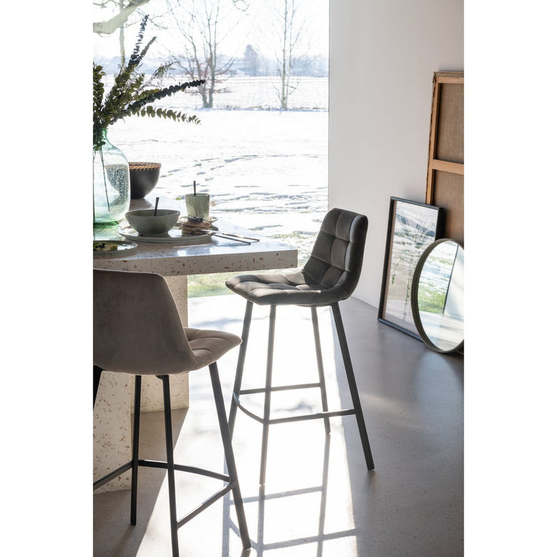 Barkruk Olivier Polyester Grijs 69 cm 43x47x95 cm-Barkrukken-J-Line