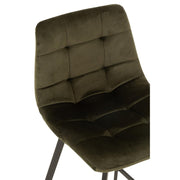 Barkruk Olivier Textiel/Metaal Donker Groen 45 cm 45x43x97 cm-Barkrukken-J-Line