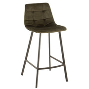 Barkruk Olivier Textiel/Metaal Donker Groen 45 cm 45x43x97 cm-Barkrukken-J-Line