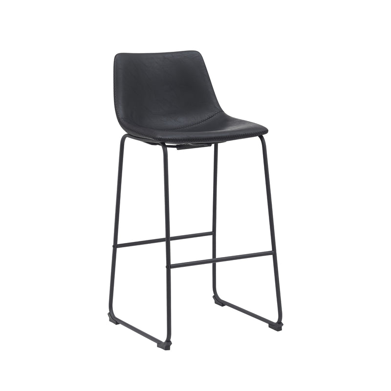 Barkruk Risto Zwart Kunstleder Hoog 47x56x102 cm-Barkrukken-LABEL51