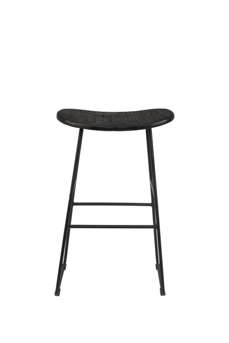 Barkruk Tangle Teak Zwart 62cm-Barkrukken-Creating Home