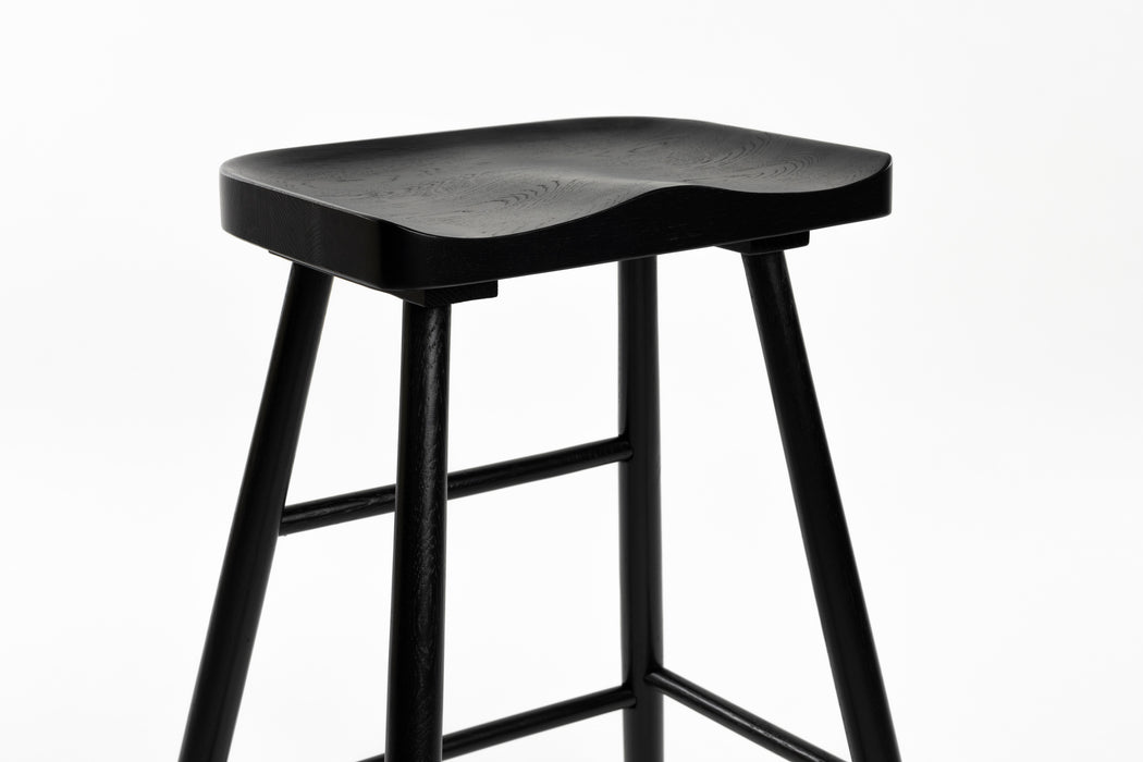 Barkruk Vander Oak hout Zwart 64cm-Barkrukken-Creating Home