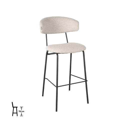 Barkruk Zack Naturel Boucle Hoog 53x56x107 cm-Barkrukken-LABEL51