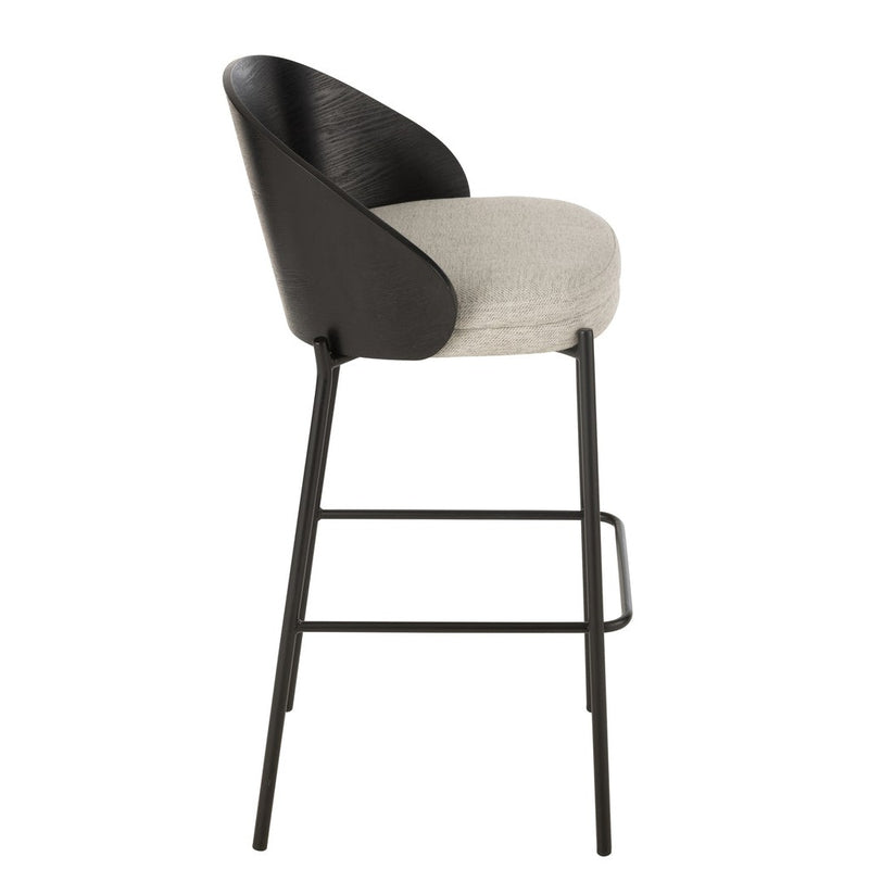 Barkruk Zwart Polyester 50 cm 50.5x53.1x97.8 cm-Barkrukken-J-Line