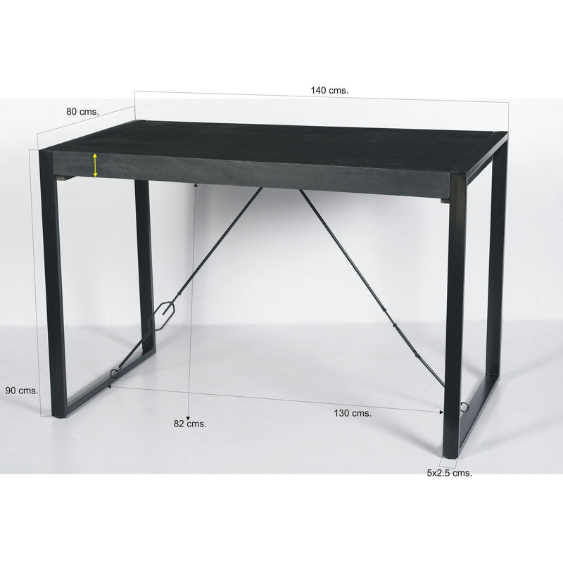 Bartafel Norris Bar Mangohout Zwart 140x80 cm-Bartafels-Livingfurn