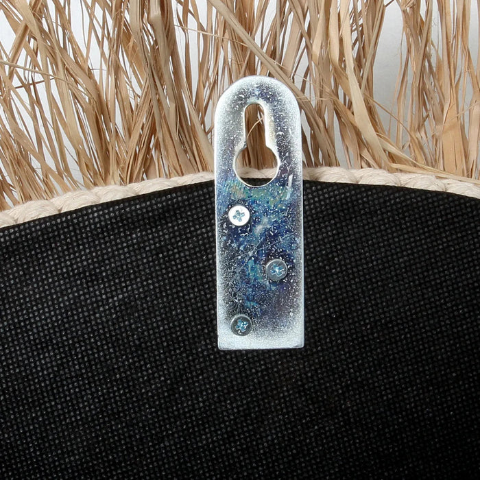 Bazar Bizar Raffia Cowrie spiegel - natuurlijk wit-Spiegels-Bazar Bizar