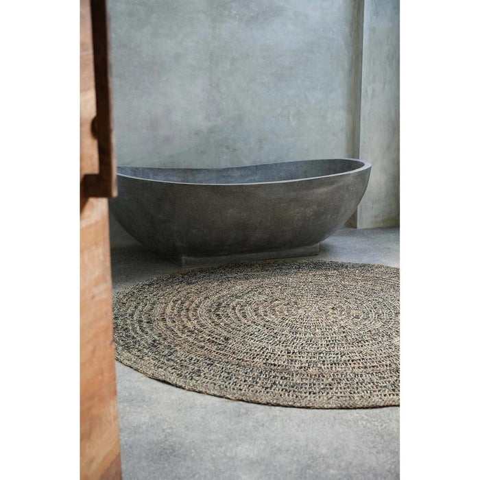 Bazar Bizar Seagrass vloerkleeed - natuurlijk zwart - 200-Ronde Vloerkleden-Bazar Bizar