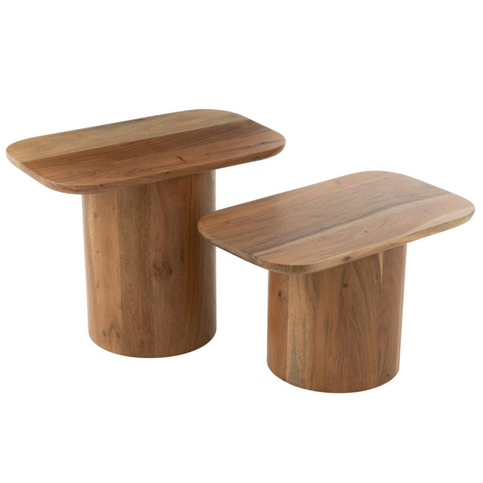Bijzettafel Naturel Acaciahout hout 35x60 cm-Bijzettafels-J-Line