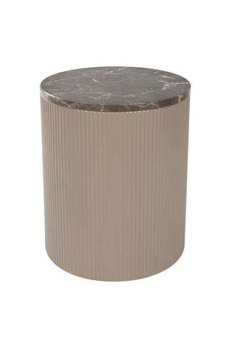 Bijzettafel Anna Marble Beige Ø35x42 cm-Bijzettafels-White Label Living