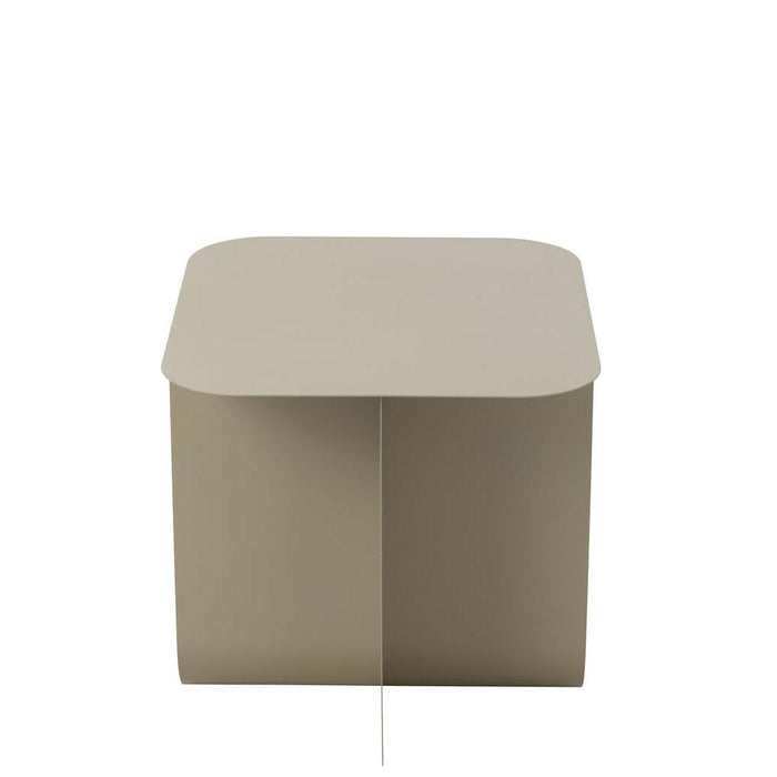 Bijzettafel Beige Metaal Vierkant 40 cm-Bijzettafels-J-Line