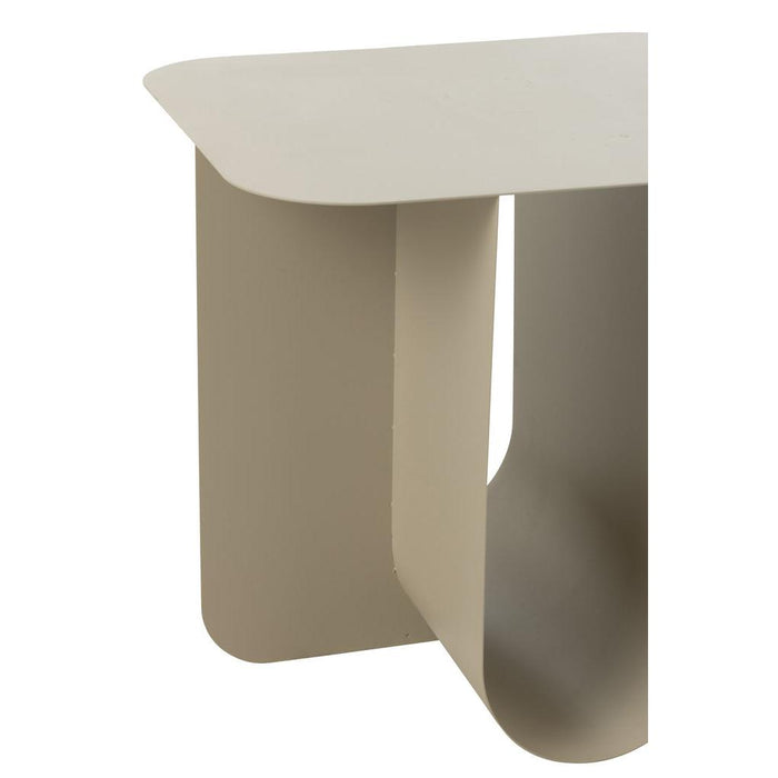 Bijzettafel Beige Metaal Vierkant 40 cm-Bijzettafels-J-Line