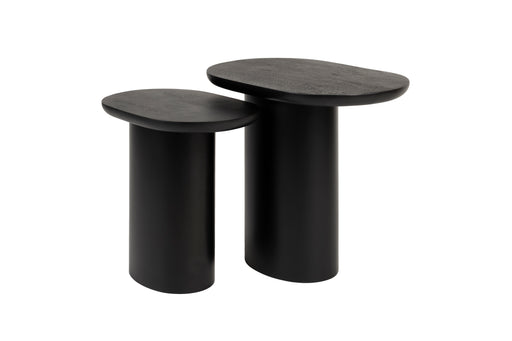 Bijzettafel Bela (set Of 2) Mango hout Zwart 48x32 cm-Bijzettafels-Creating Home