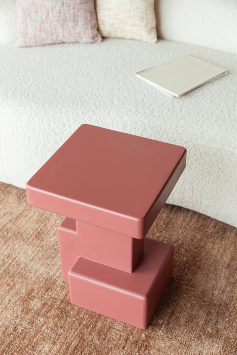 Bijzettafel Blast Marsala MDF Rood 35x35 cm-Bijzettafels-Creating Home