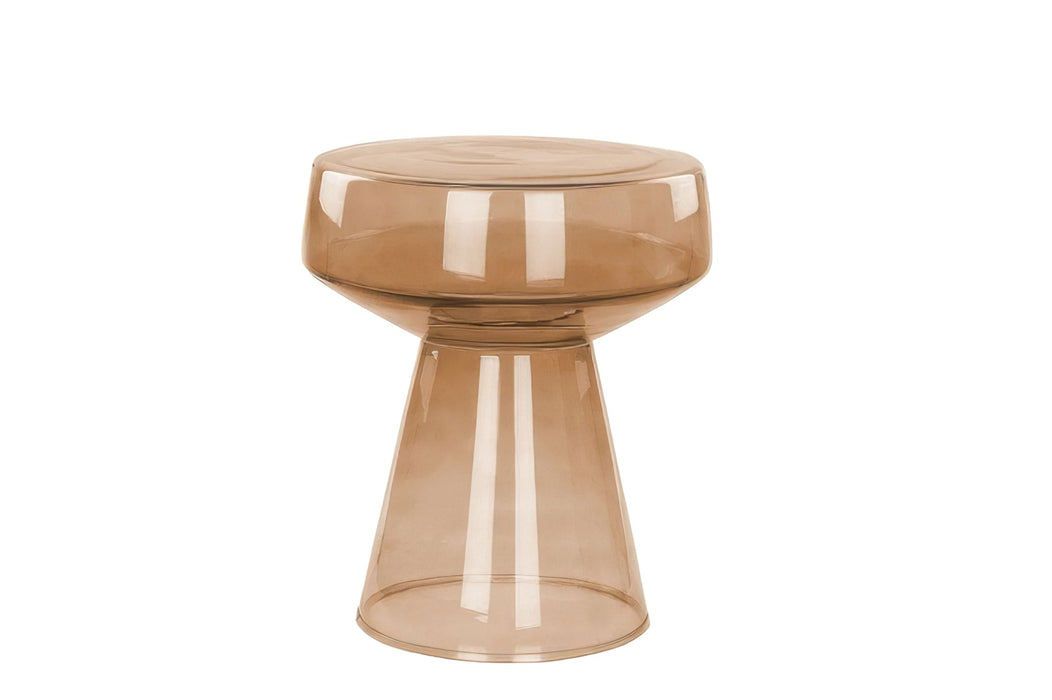 Bijzettafel Bo Glas Bruin 37cm