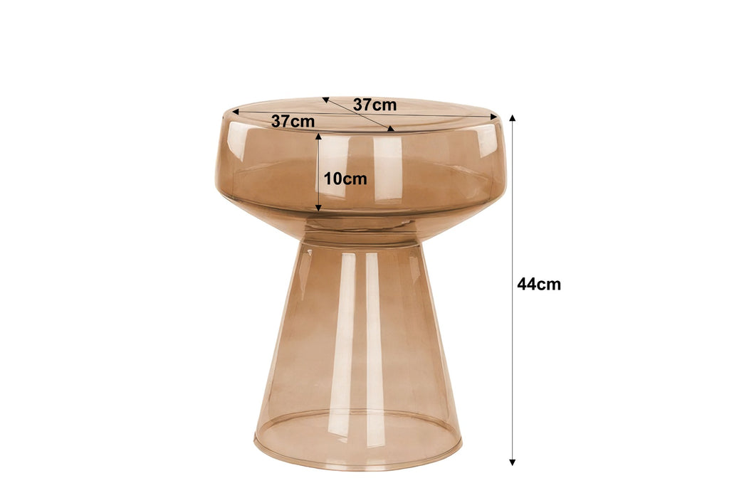 Bijzettafel Bo Glas Bruin 37cm
