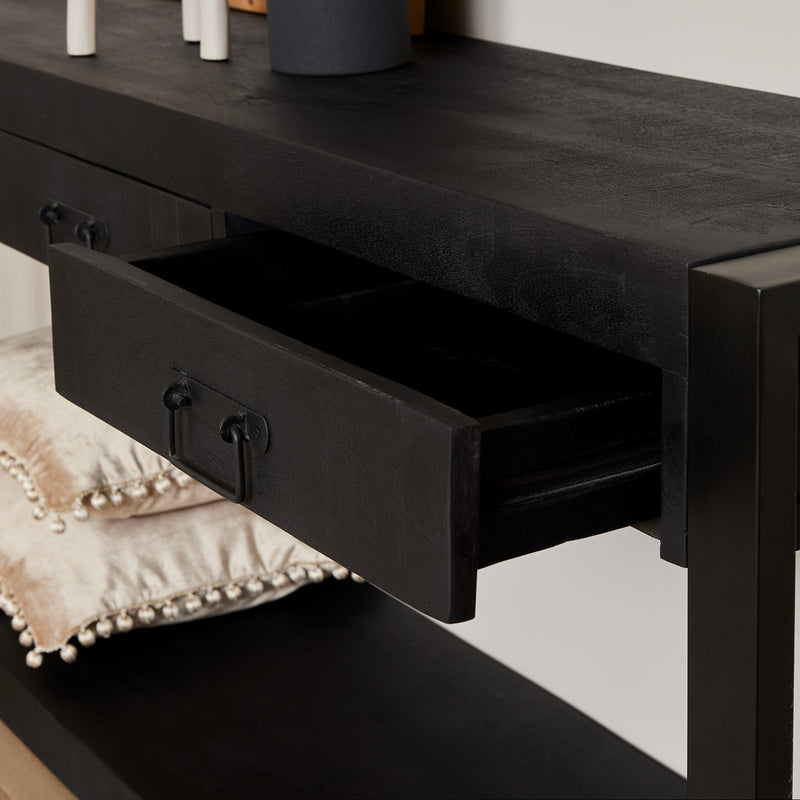 Bijzettafel Boaz Zwart 150 cm 150x35x76 cm-Bijzettafels-Starfurn
