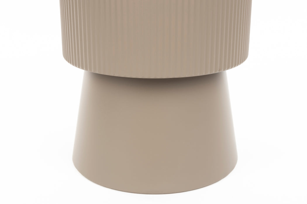 Bijzettafel Brian Glass Beige Ø33x50 cm-Bijzettafels-White Label Living