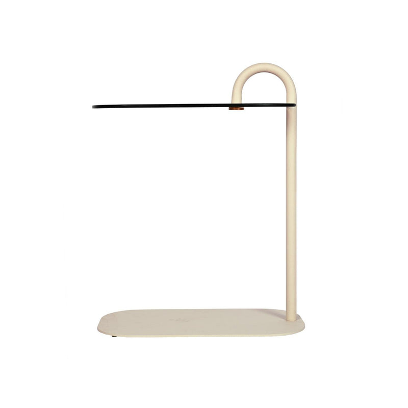 Bijzettafel Brix 3-zitsbank Glas Beige 30x48 cm-Bijzettafels-Livingfurn