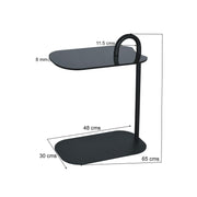 Bijzettafel Brix 3-zitsbank Glas Zwart 30x48 cm-Bijzettafels-Livingfurn