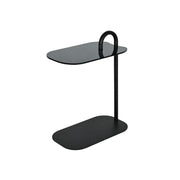 Bijzettafel Brix 3-zitsbank Glas Zwart 30x48 cm-Bijzettafels-Livingfurn