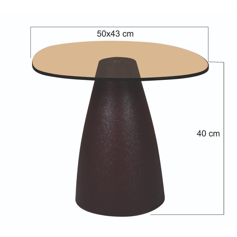 Bijzettafel Brix Bijzettafel Glas Bruin 43 cm 43x50x40 cm-Bijzettafels-Livingfurn