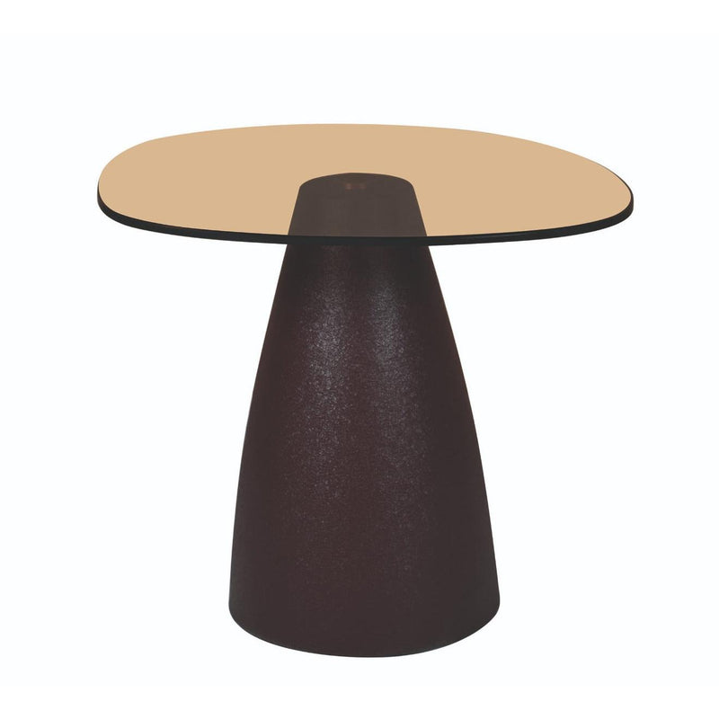 Bijzettafel Brix Bijzettafel Glas Bruin 43 cm 43x50x40 cm-Bijzettafels-Livingfurn