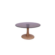 Bijzettafel Brix Bijzettafel Glas Bruin 75 cm 75x75x30 cm-Bijzettafels-Livingfurn