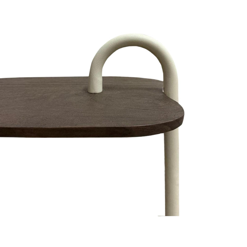 Bijzettafel Brix Bijzettafel Mangohout Beige 30x48 cm-Bijzettafels-Livingfurn