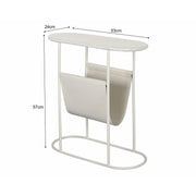 Bijzettafel Brix Bijzettafel Metaal Wit 53x24 cm-Bijzettafels-Livingfurn