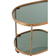 Bijzettafel Bronze Glas 42x74 cm-Bijzettafels-J-Line