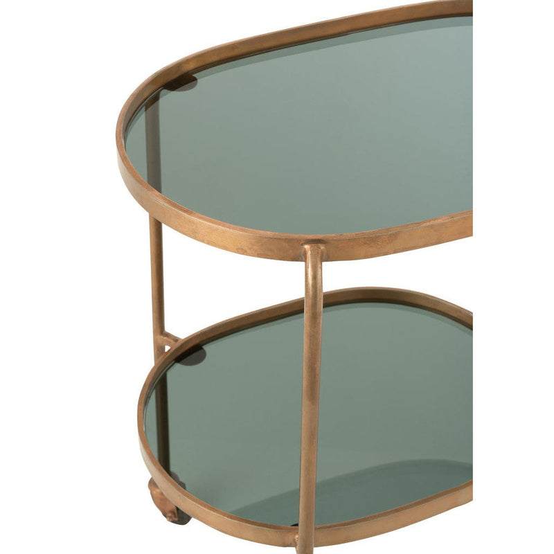 Bijzettafel Bronze Glas 42x74 cm-Bijzettafels-J-Line